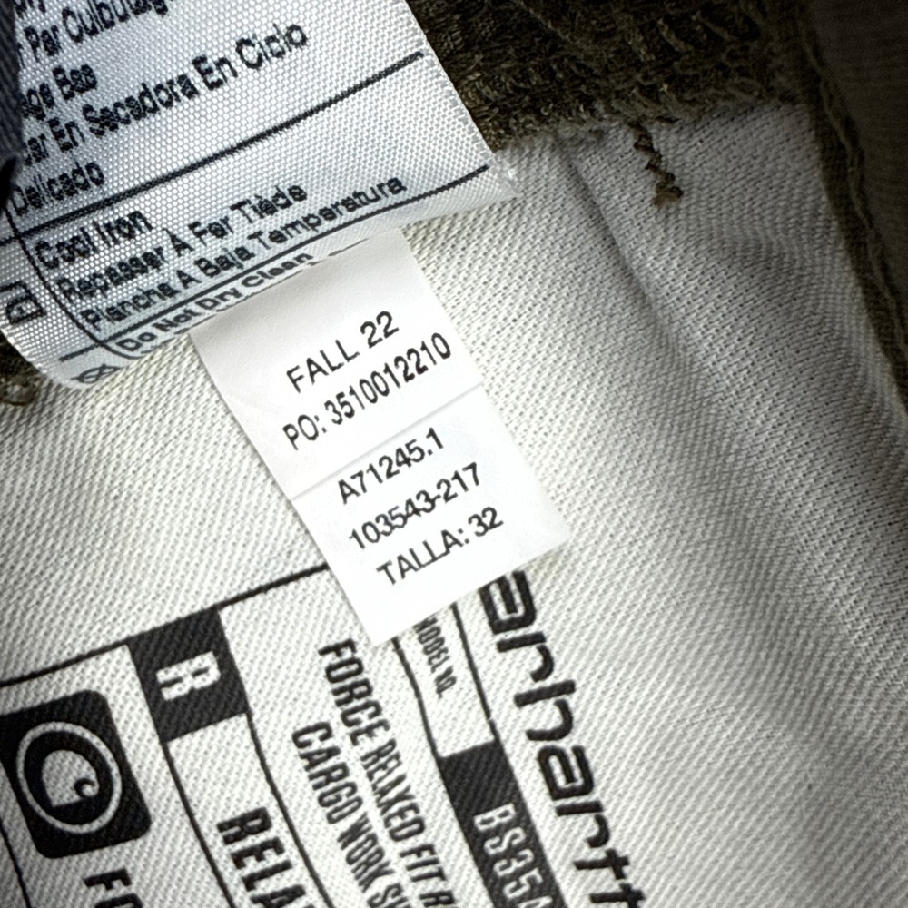 Carhartt Mens 32 Relaxed Fit Force Ripstop Cargo Work Shorts Khaki BS3643 - Picture 5 of 9
